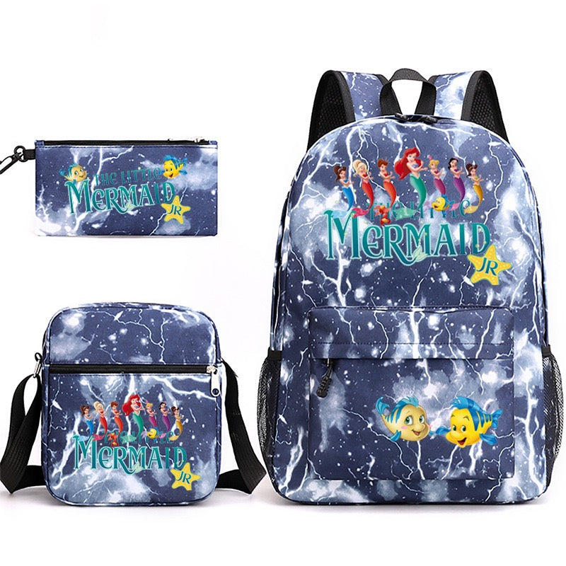 Mermaid Schoolbag Backpack Shoulder Bag Pencil Case set for Kids Students