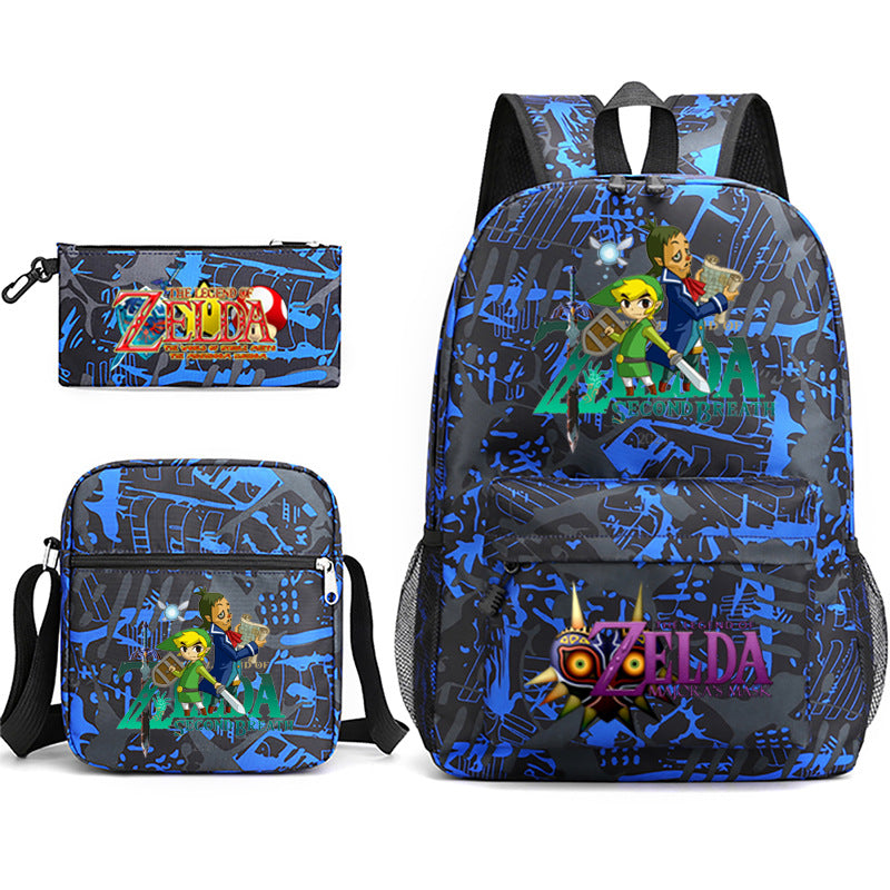 The Legend of Zelda Schoolbag Backpack Shoulder Bag Pencil Case set for Kids Students