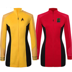 Star Trek Strange New World Una Chin Riley Cosplay Dress  Starfleet Gold Red Uniform for Female